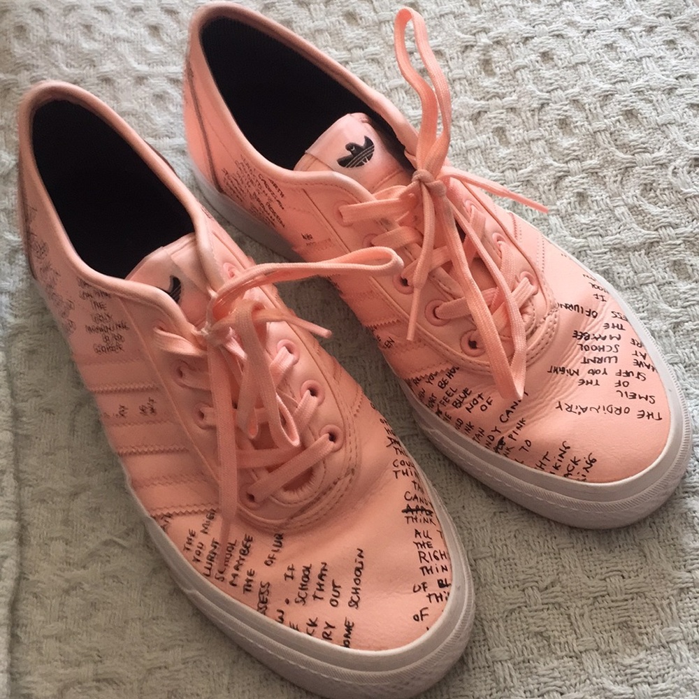 Rare pink adidas shoes .